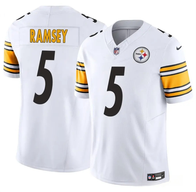 Youth Pittsburgh Steelers #5 Jalen Ramsey White 2023 F.U.S.E. Vapor Untouchable Limited Stitched Football Jersey